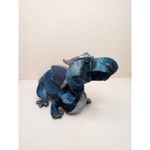 Douglas Cuddle Toy Blue Dragon Plush Silver Wings Glitter Mottled Teal 15 Inch